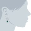 Sterling Silver Emerald Green Round Dangle Earrings