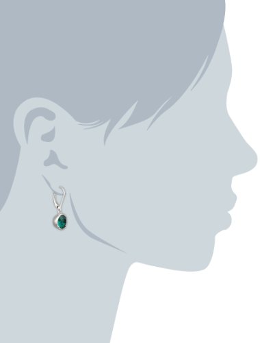 Sterling Silver Emerald Green Round Dangle Earrings