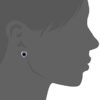 Sterling Silver Created Blue Sapphire Stud Earrings
