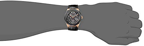 Men's Black Skeleton Mechanical Watch - Stylish and Waterproof Timepiece