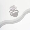 .925 Sterling Silver Pavé-Set Cubic Zirconia Heart Ring