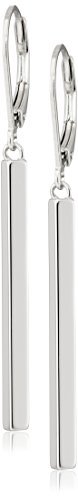 Elegant Simplicity: Sterling Silver Vertical Bar Dangle Earrings