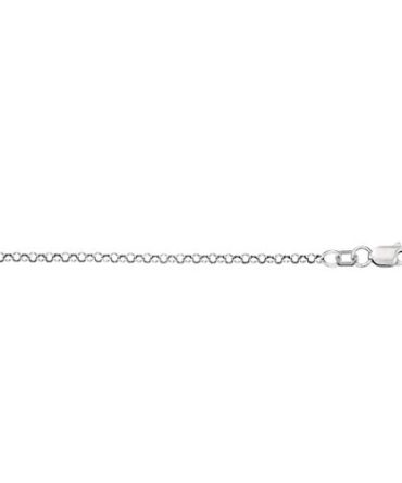 10k White Gold 2.30mm Sparkle Cut Rolo Chain Anklet