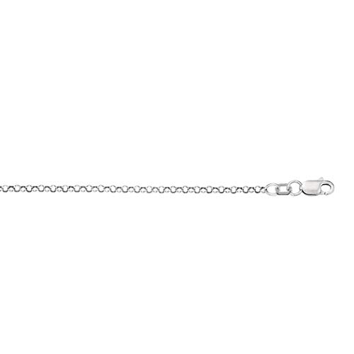10k White Gold 2.30mm Sparkle Cut Rolo Chain Anklet