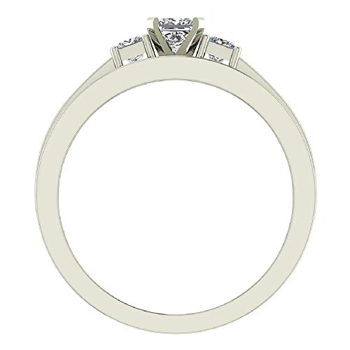 Wedding Rings Bridal Set Princess-cut engagement ring Gift Box