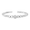 .925 Sterling Silver 1/6 Cttw Diamond Rondelle Graduated Ball Bead