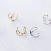 Minimalist 4 PCS Sterling Silver Criss Cross Ear