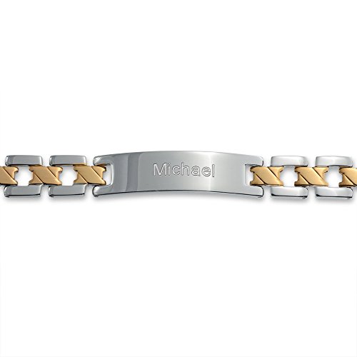 Bling Jewelry Personalized Engrave Name Bar Identification ID Bracelet
