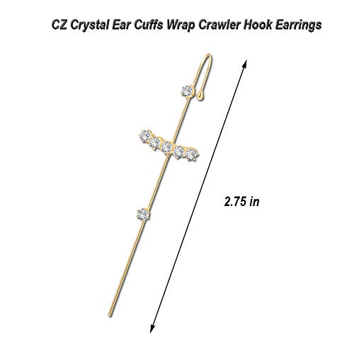 Wrap Crawler Hook Hypoallergenic Stud Earrings Set