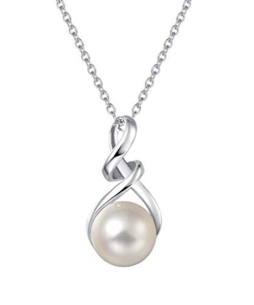 FANCIME 9-10mm Genuine Freshwater Pearl Sterling Silver