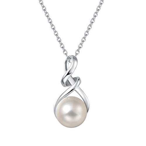 FANCIME 9-10mm Genuine Freshwater Pearl Sterling Silver