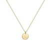 Customized Gold Initial Pendant Necklace: Engraved 14K Gold Filled Disc with Adjustable Chain - Perfect Jewelry Gift for Women.