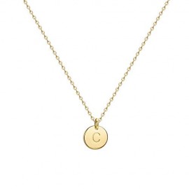 14K Gold Filled Disc Double Side Engraved Pendant Necklace