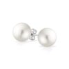 Fashion Bridal Simple Pure Ball White Stud Earrings