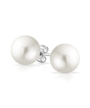 Fashion Bridal Simple Pure Ball White Stud Earrings