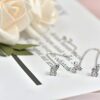 Crystal Ear Cuff Earrings Chain Sterling Silver Hypoallergenic