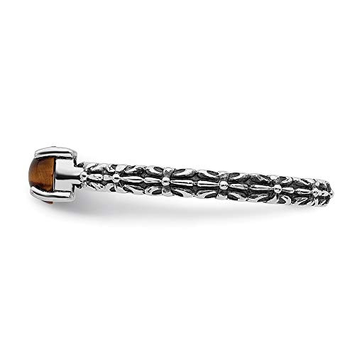 925 Sterling Silver Tigers Eye Band Ring