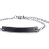 Black Ion Nameplate ID Bar Bracelets