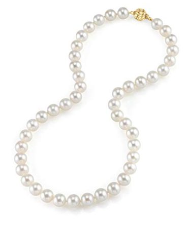 THE PEARL SOURCE 14K Gold 6.5-7.0mm AAA Quality Pearl Necklace