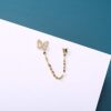 Double Butterfly Chain Cuff Wrap CZ Sterling Silver