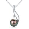 CHAULRI Authentic 9-10mm South Sea Tahitian Black Pearl Pendant