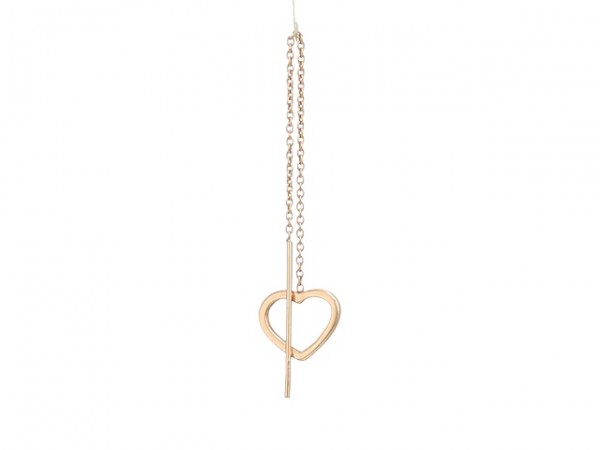 Rose Gold Over Sterling Silver Open Heart Earrings