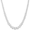 MiaBella Sterling Silver Handmade 5-12mm Strand Necklace