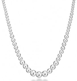MiaBella Sterling Silver Handmade 5-12mm Strand Necklace