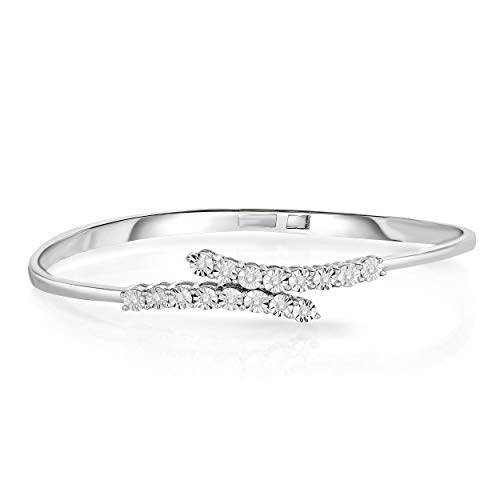 Elegance in Diamonds: 1/4 Cttw Open Cuff Bangle Bracelet