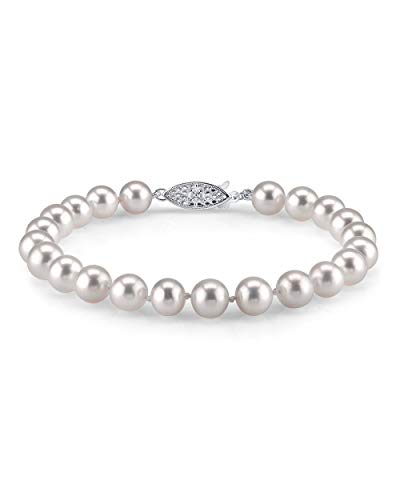 THE PEARL SOURCE 14K Gold 7-7.5mm Round Pearl Bracelet