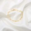 14K Gold Plated Minimalist Oval Link Chain Bracelet