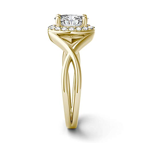 Oval Statement Ring 14K Yellow Gold Moissanite