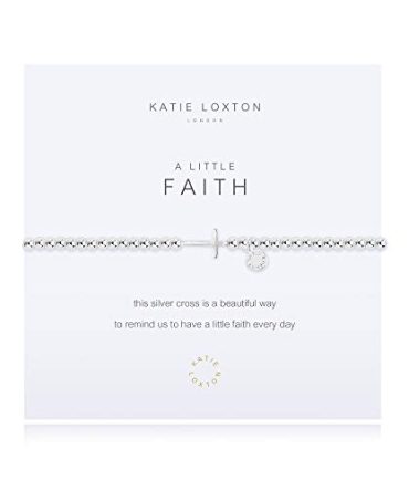 Katie Loxton A Little Faith Horizontal Cross Silver Bracelet