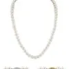 THE PEARL SOURCE 14K Gold 5.0-5.5mm AAAA Quality White Pearl Necklace