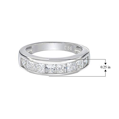Size 6 Princess-Cut Cubic Zirconia Classic Channel Set Anniversary Band Ring