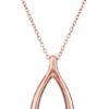 Amazon Collection 14k Rose Gold Plated Sterling Silver Pendant Necklace