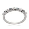Diamond & Blue Sapphire Bridal Wedding Band Ring 14kt White