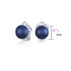 Elegant Peacock Black Freshwater Pearl Clip-On Stud Earrings in Sterling Silver