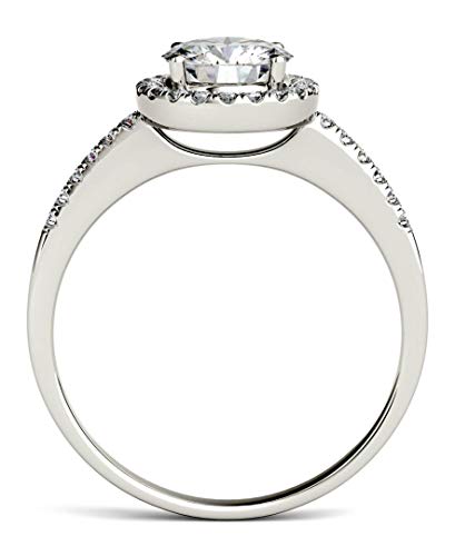 14K White Gold Moissanite Engagement Ring - A Shimmering Promise of Forever