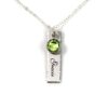 Single Edge-Hammered Personalized Charm Necklace Sterling Silver