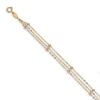 14k Tri Color Yellow White Gold,  Ankle Beach Chain Bracelet