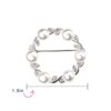White Freshwater Cultured Pearl Circle Leaf Scarf Brooch