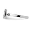 925 Sterling Silver Peace Symbol Diamond Band Ring