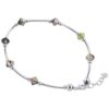 Black Bicone Swarovski Elements Crystal Sterling Silver Anklet