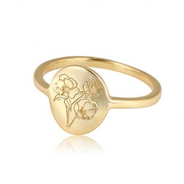 YeGieonr Handmade Flower Signet Ring -18K Gold