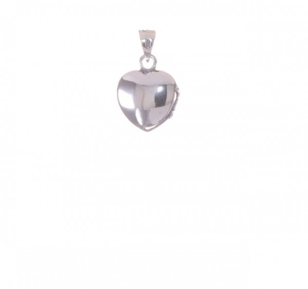925 Sterling Silver Polished back Red Enamel Locket Pendant