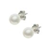 Gem Stone King 925 Sterling Silver Cultured Freshwater White Pearl Necklace