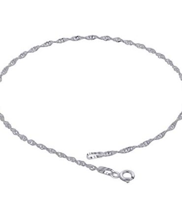 Sterling Silver Singapore Foot Chain with Spring Ring