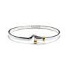 Two Tone Gold Plated Hook And Eye Catch Bangle Bracelet