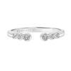 Open Ring for Women with Bezel Set Diamonds Stackable Band